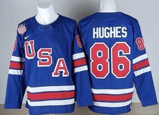 Jack Hughes Team USA hockey jersey Blue 2026 Olympic Men's size XL AUCTION
