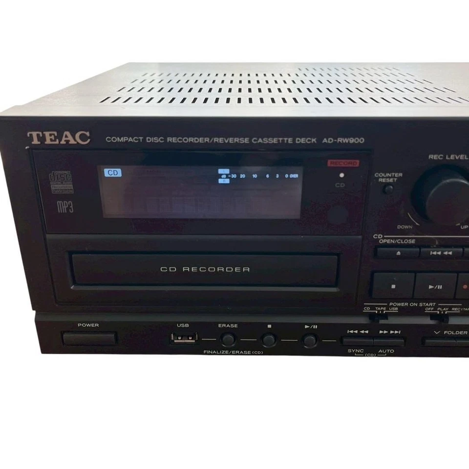 TEAC AD-RW900 CD Recorder Reverse Cassette Deck Used Power Supply OK From Japan - Image 4 of 4