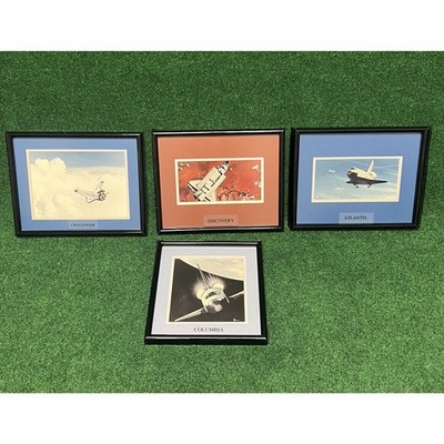 Vintage Lot 4 Framed Sanni NASA Space Shuttle Columbia Challenger Photos