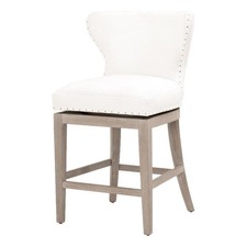 Essentials For Living Essentials 26.5" Fabric Counter Stool in White/Gray