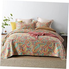 Cotton Bedspread Quilt Sets, Reversible Bedding Coverlet Sets King Gorgeous
