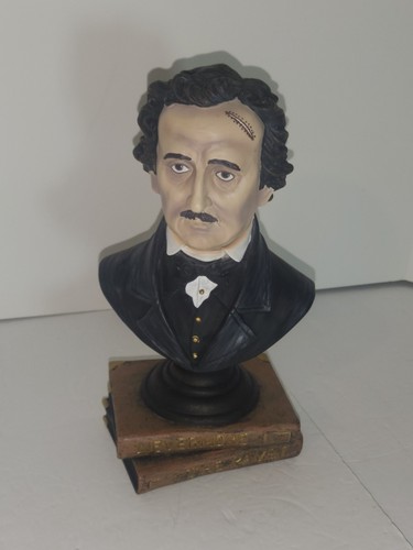 Estatua busto de Halloween de Edgar Allan Poe, 10,75" de alto, de Ashland
