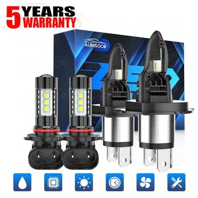 For Pontiac Vibe 2003-2008 H4 Combo LED Headlight High Low + Fog Light Bulbs Kit