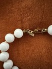 Vintage Monet Long and Knotted White Milk Glass Beaded Necklace and Bracelet Set — photo 5