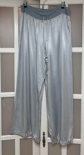 PJ Harlow Satin Lounge Pants Light Blue Pajama Bottoms Size XL NWOT