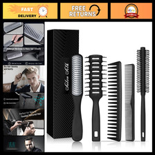 5PCS Hair Brush & Comb Set for Men - Professional Barber Tools, Grooming & Styli
