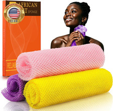 3 Pieces African Bath Sponge African Net Long Net Bath Sponge Exfoliating Shower