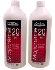 (2) L'OREAL Professional Majicreme 20 Volume 6% Developer, 33.8 fl oz
