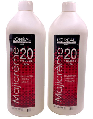 (2) L'OREAL Professional Majicreme 20 Volume 6% Developer, 33.8 fl oz