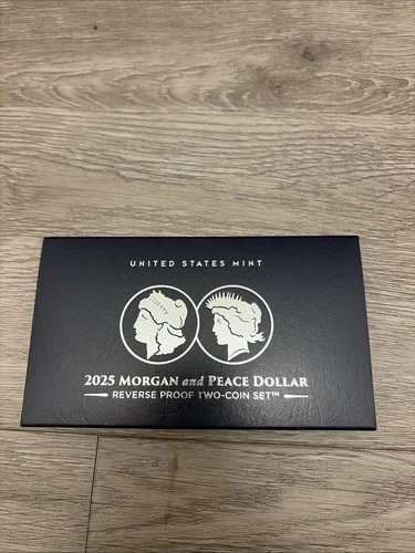 2025 S Reverse Proof $1 Morgan and Peace Silver Dollar 2pc Set Box ,OGP & COA