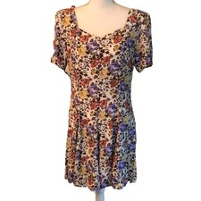 Vintage Express Size M Medium Floral Mini Dress Cottagecore