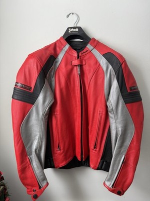 Schott NYC Pro Leather Moto Jacket RARE Red Vtg Size Large New Men s Leather 