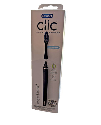 Oral-B Clic Manual Toothbrush - W/ Magnetic Brush Holder - Onyx Black (NEW)