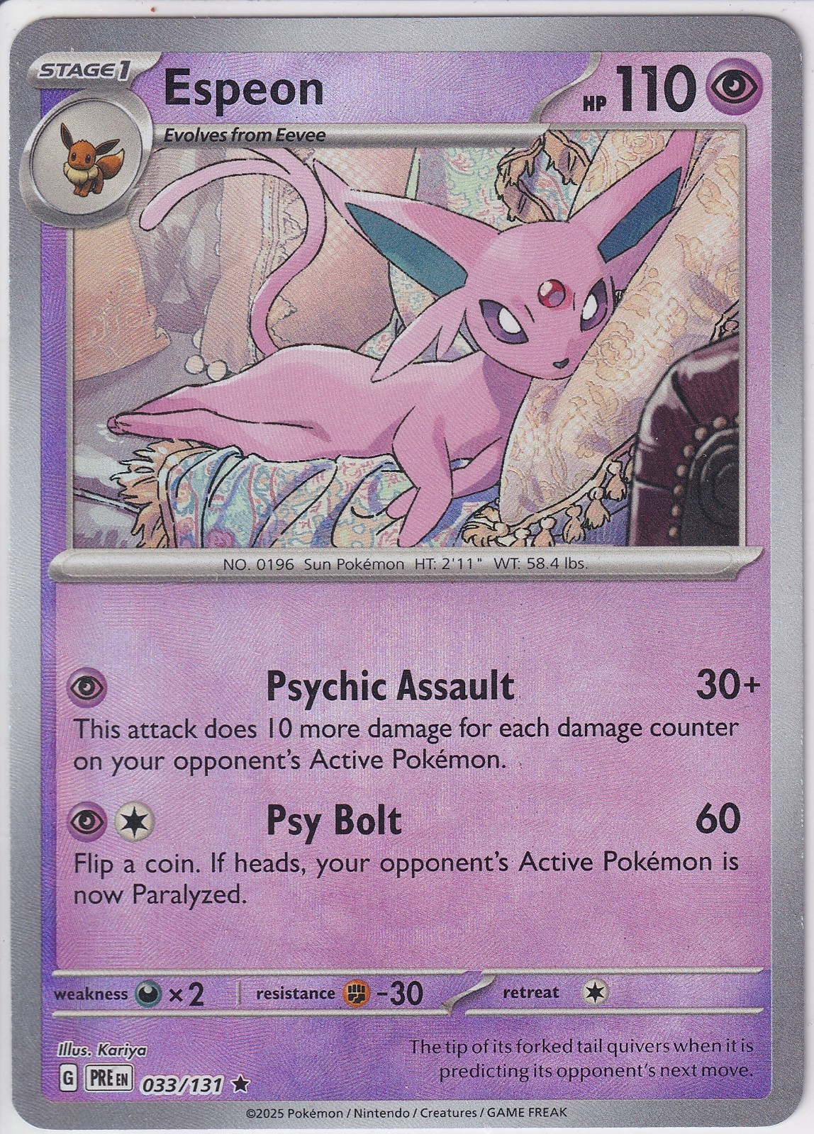 Espeon (Poke Ball Pattern) 033/131 SV: Prismatic Evolutions NM/MINT