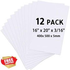 Foam Board 16x20 Inch 3/16" Thick 12 Pack White Poster Board Crafts