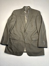 Vintage Oscar De La Renta Wool Houndstooth Blazer Sport Coat Brown Men  s 43L