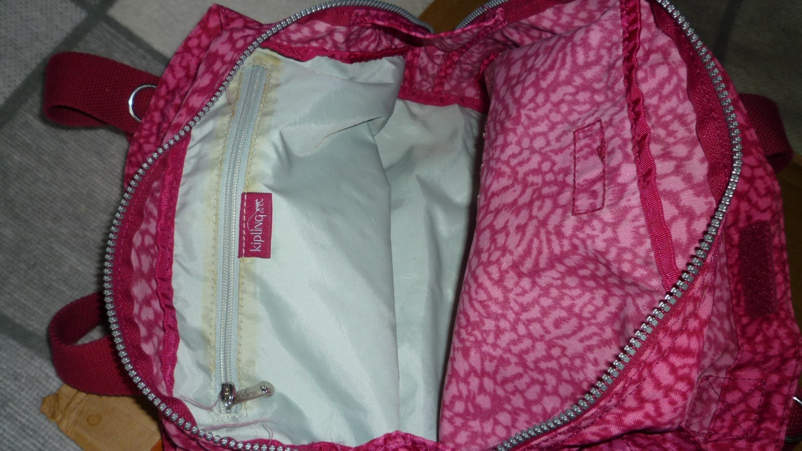 Kipling Pink Leopard Print Pattern Tote Handbag, … - image 5