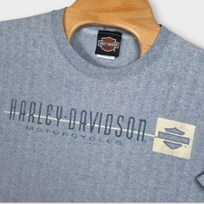 Vintage 90s Harley Davidson T-Shirt L Single Stitch USA AOP Ribbed McMahon's PA