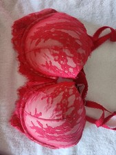 VICTORIA'S SECRET 36D DREAM ANGEL LINED DEMI/DEMI-BUST DOUBLE BRA PINK