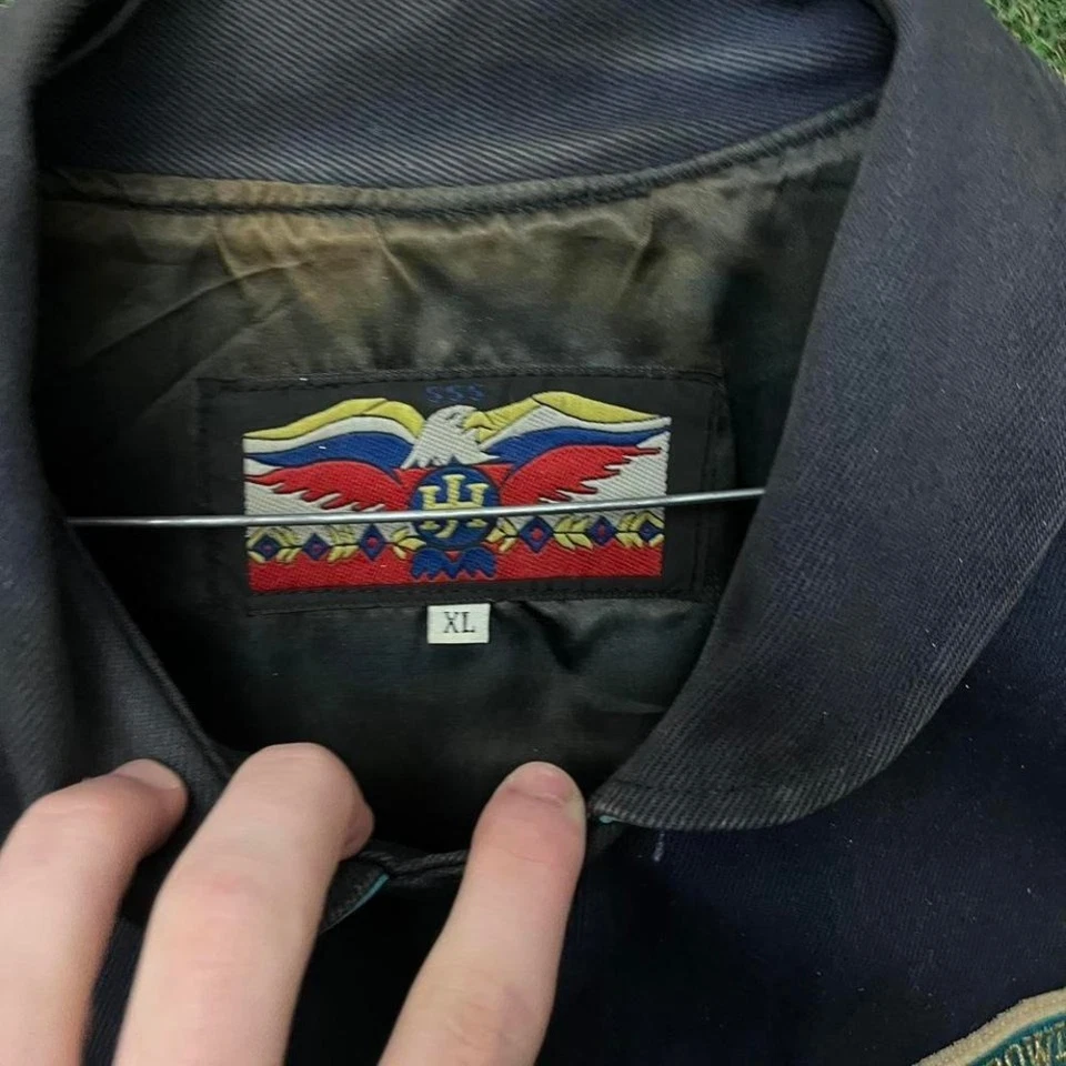 Chaqueta con mangas de cuero espalda con espalda de Jeff Hamilton Dallas Cowboys vintage de los 90 Foto 4 de 4