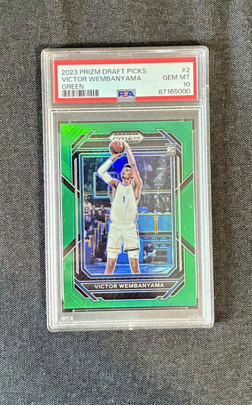 2023 Prizm Draft Picks Victor Wembanyama Green Rookie Card - PSA 10 Gem Mt