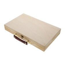 Wooden Artist Supplies Tool Box with Comfortable Handle Multifunctional