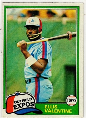 1981 Topps Baseball Ellis Valentine No. 445 Montreal Expos
