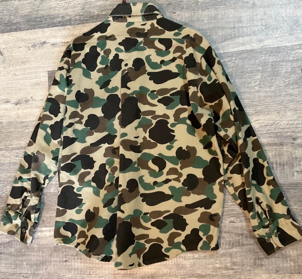 Vintage RATTLER BRAND Camouflage Fleece Duck hunting Mens Large L - Image 2 of 3