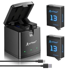 Artman Hero 13 Battery 2100mAh Fully Compatible with GoPro Hero13 Black Camera, 