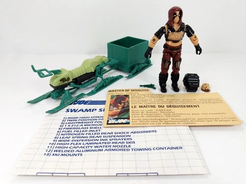 Vintage Hasbro GI Joe 1984 ZARTAN w File Card & SWAMP SKIER w Blueprints!