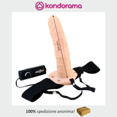 SEVEN CREATIONS Strap on dildo indossabile vibratore con fallo pene realistico per donna e uomo