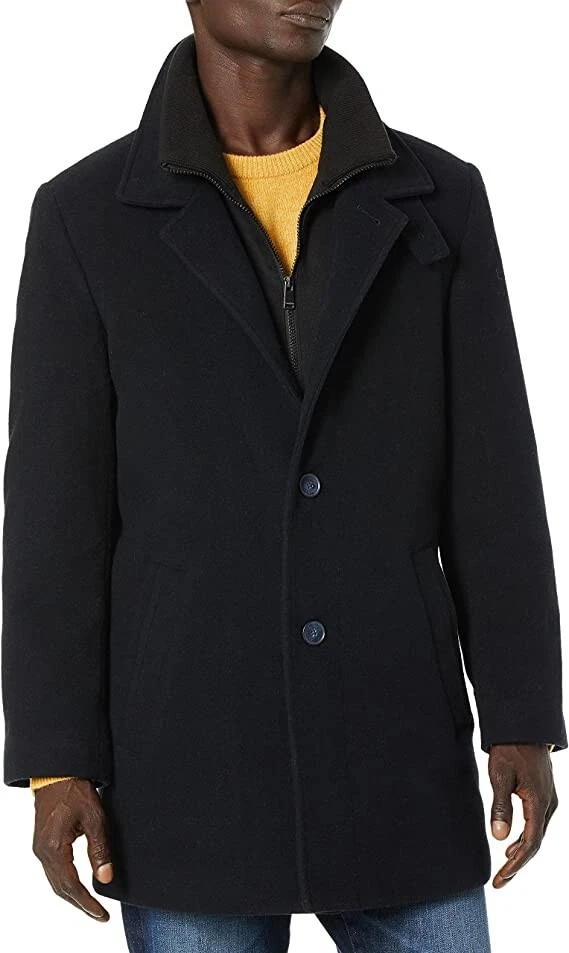 Chaqueta de invierno para hombre Calvin Klein mezcla de lana chaquetón talla 40 azul marino $595 BB398 NUEVA CON ETIQUETAS Foto 3 de 3