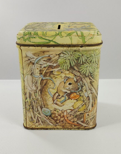 Vintage Hallmark latta quadrato risparmio moneta bosco scoiattolo castoro procione - Foto 3 di 14