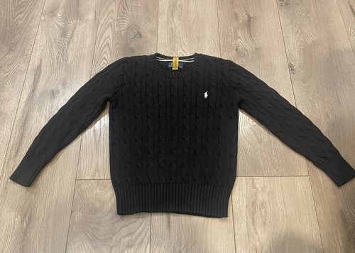 Polo Ralph Lauren Ls Cable Cn Sweater Black Size 7 - Picture 4 of 9