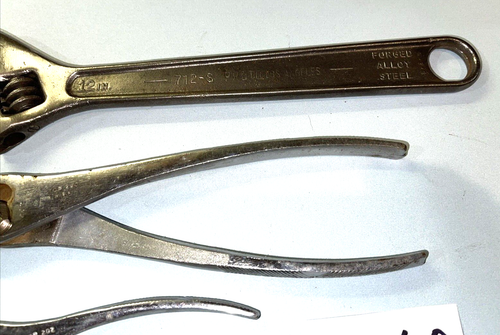 PROTO TOOLS 3 PIECE CRESCENT STYLE WRENCH 12" & SLIP JOINT PLIERS 6-1/2", 10" - Bild 4 von 12