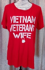 Teespring Women's Vietnam Veteran's Wife Married My Hero Red Tee-Shirt Size 2XL