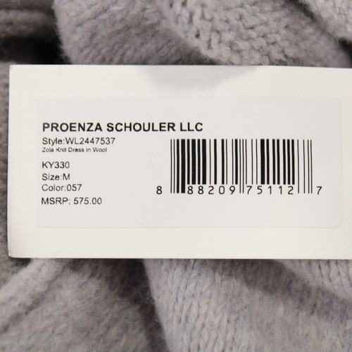 Abito midi Proenza Schouler nuovo con etichetta Zola senza maniche in maglia taglia M in misto lana grigio - Foto 7 di 8