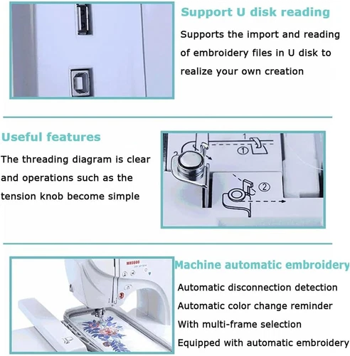 220V 45W Automatische Nähmaschine Nähen Stickmaschine Stickerei,150 Stickmuster - Bild 15 von 20