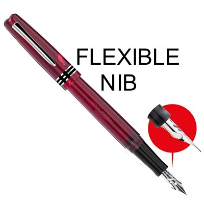 Marlen Aleph Fountain pen | Flexible Nib | Pearly Red Italian Resin | Numb.Edit.