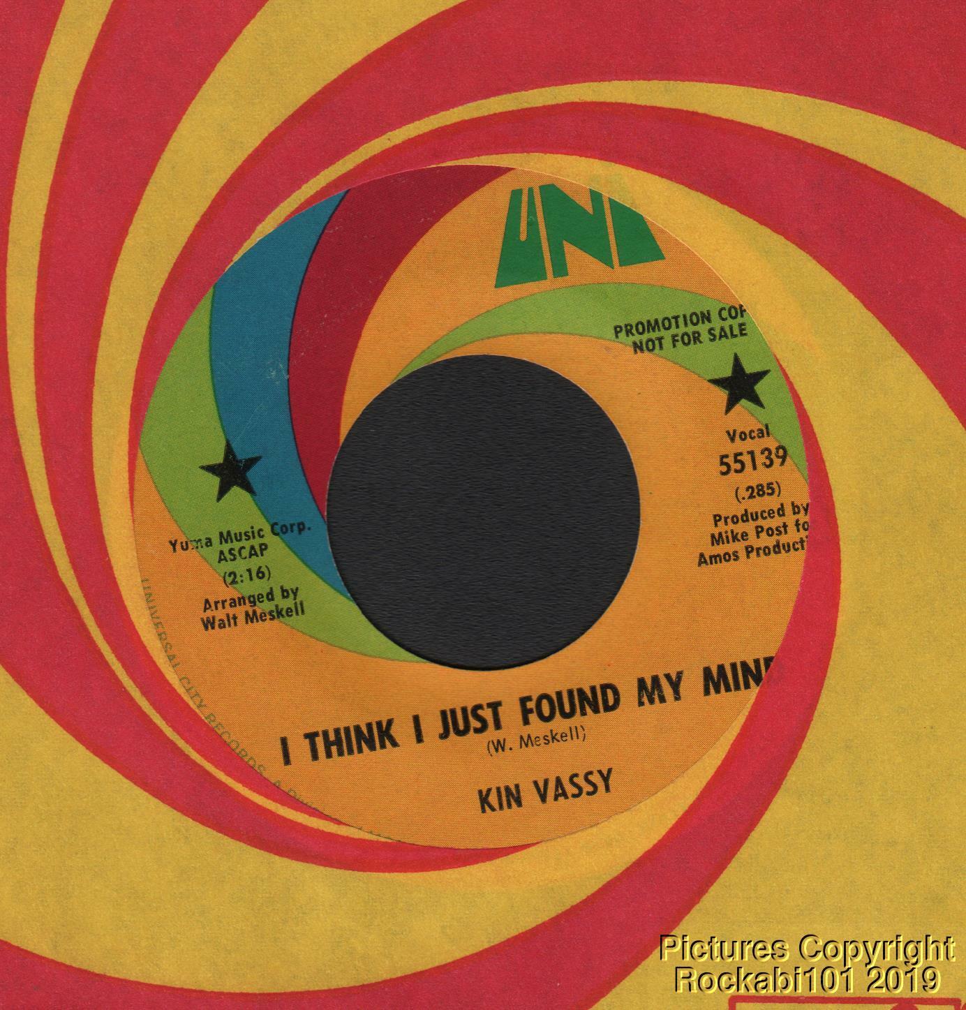 Hear 1969 Kin Vassy DJ M- 45 That's the Bag I'm In / Think I Just Found ...
