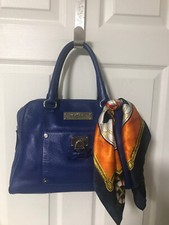 My Flat In London Handbag Broker Royal Blue Scottie Dog Scarf Satchel