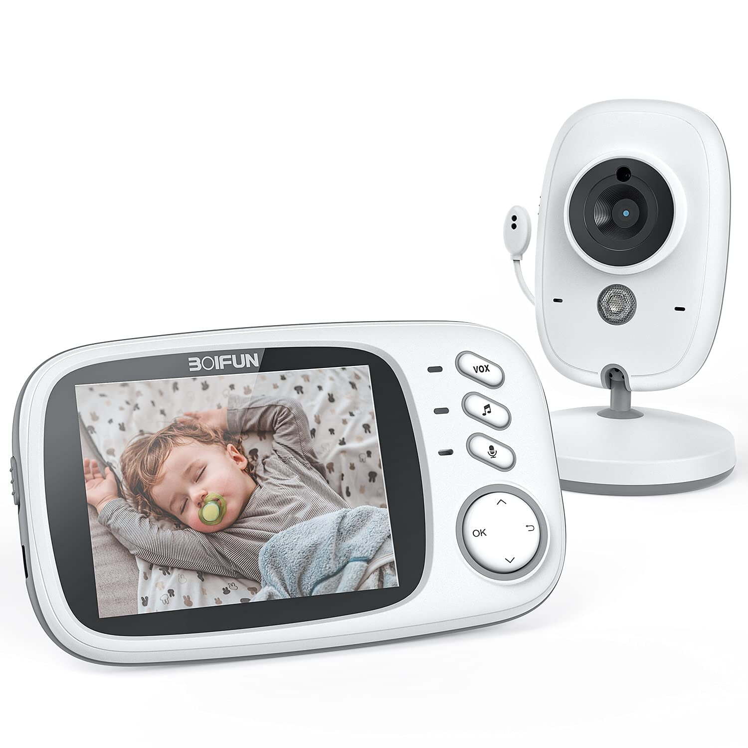 Baby Monitor with Camera and Audio, No WiFi, VOX Mode, Night Vision,HD Screen-image