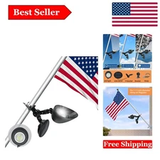 Durable Solar Flag Pole Light, 360° Rotation & Weather-Resistant for All Seasons