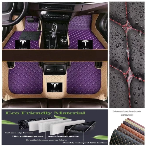 For Tesla Model 3 X Y S Custom Car Floor Mats All Weather Auto Cargo Pads Carpet - Imagen 34 de 42
