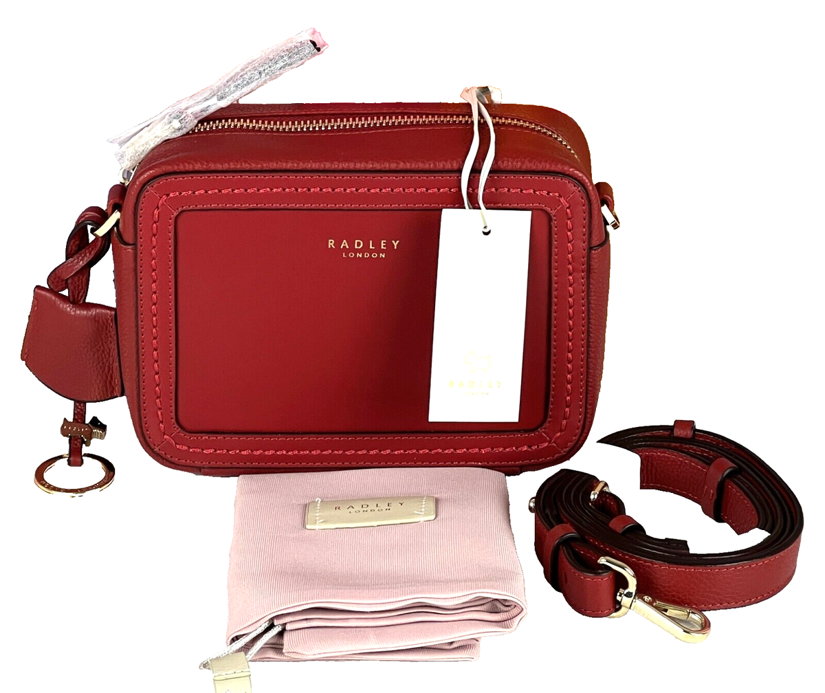 Radley Small Red Crossbody Bag Claret Zip Around Shoulder Handbag