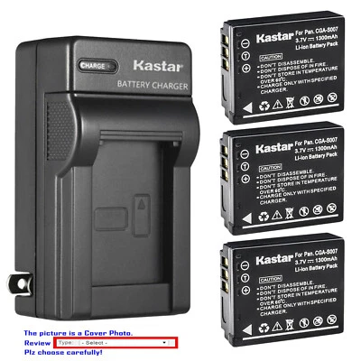 Kastar Battery Wall Charger for Panasonic CGA-S007 & Panasonic LUMIX DMC-TZ5