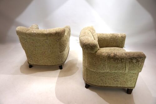 Art Deco 2er Set Jacquard Samtstoff Loungesessel, 1930 - Bild 15 von 24