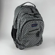 JanSport Driver 8 Rolling Backpack & Computer Bag  Gray with Black Polka Dots