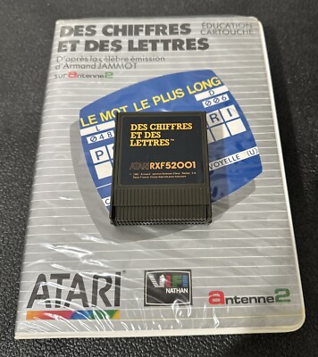 Des Chiffres Et Des Lettres  Atari 400 800 XL XE Education Cartridge RXF52001