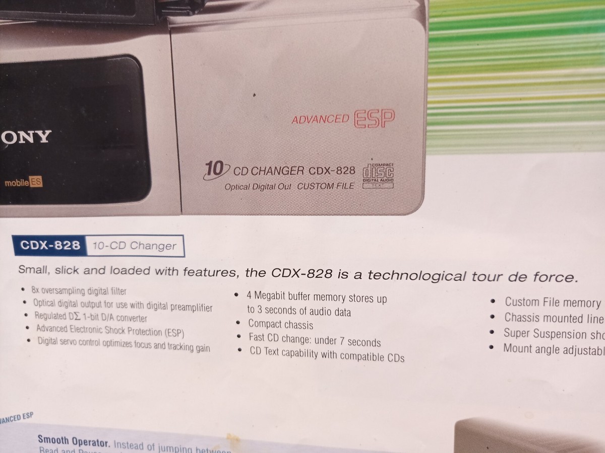 🔥SONY CDX-828 MOBILE ES 10 DISC CD CHANGER - ACCESSORIES NOT